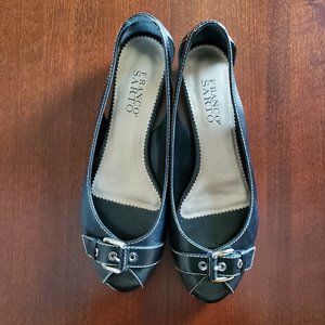 Franco Sarto Leather Flat Peep Toe  Shoe (New in box)